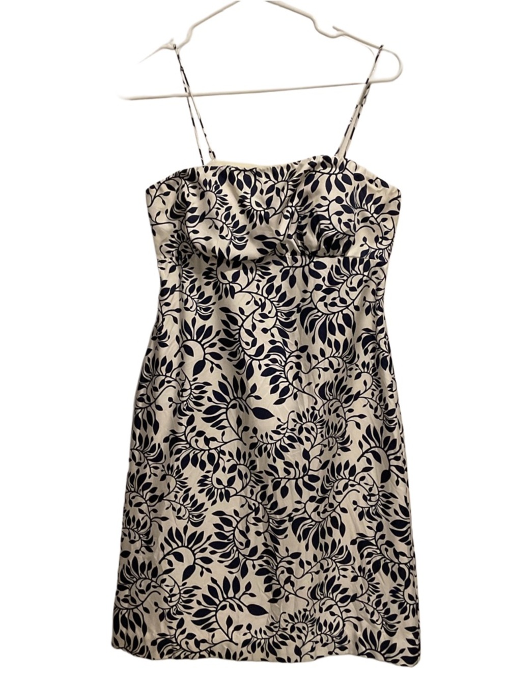 Vineyard Vines Silk Sheath Mini Dress Floral Print White Blue